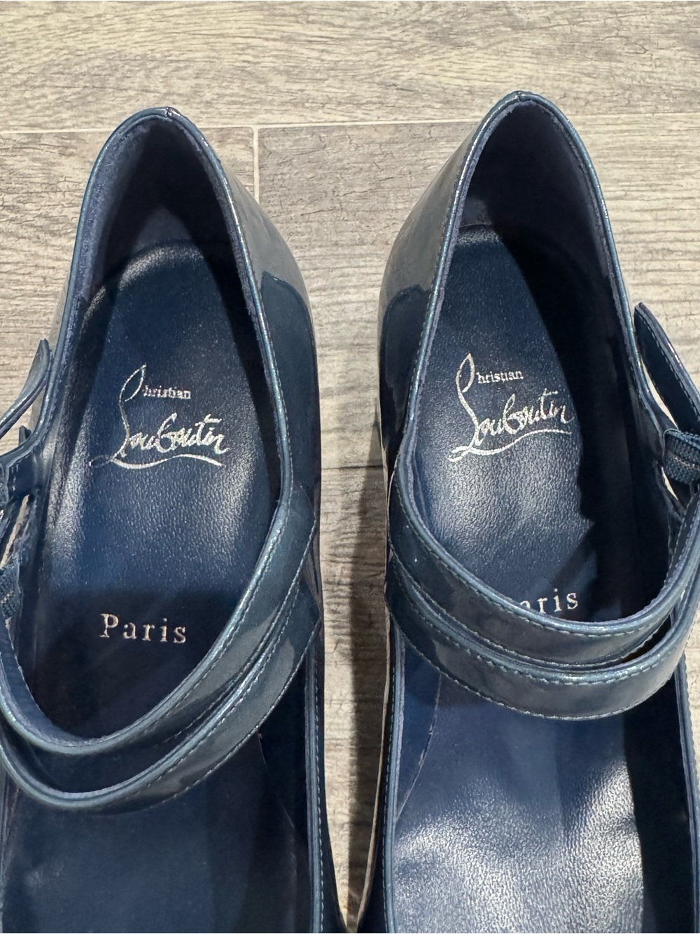 New Christian Louboutin denim blue Miss Jane patent leather Mary Jane pumps 55 - Picture 8 of 11